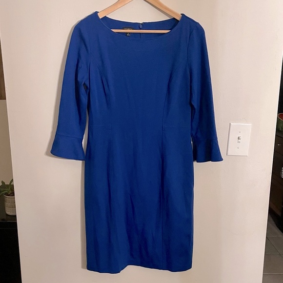 Talbots Dresses & Skirts - Talbots Cobalt Blue Ponte Knit Peplum Sleeve Sheath Dress Sz 6